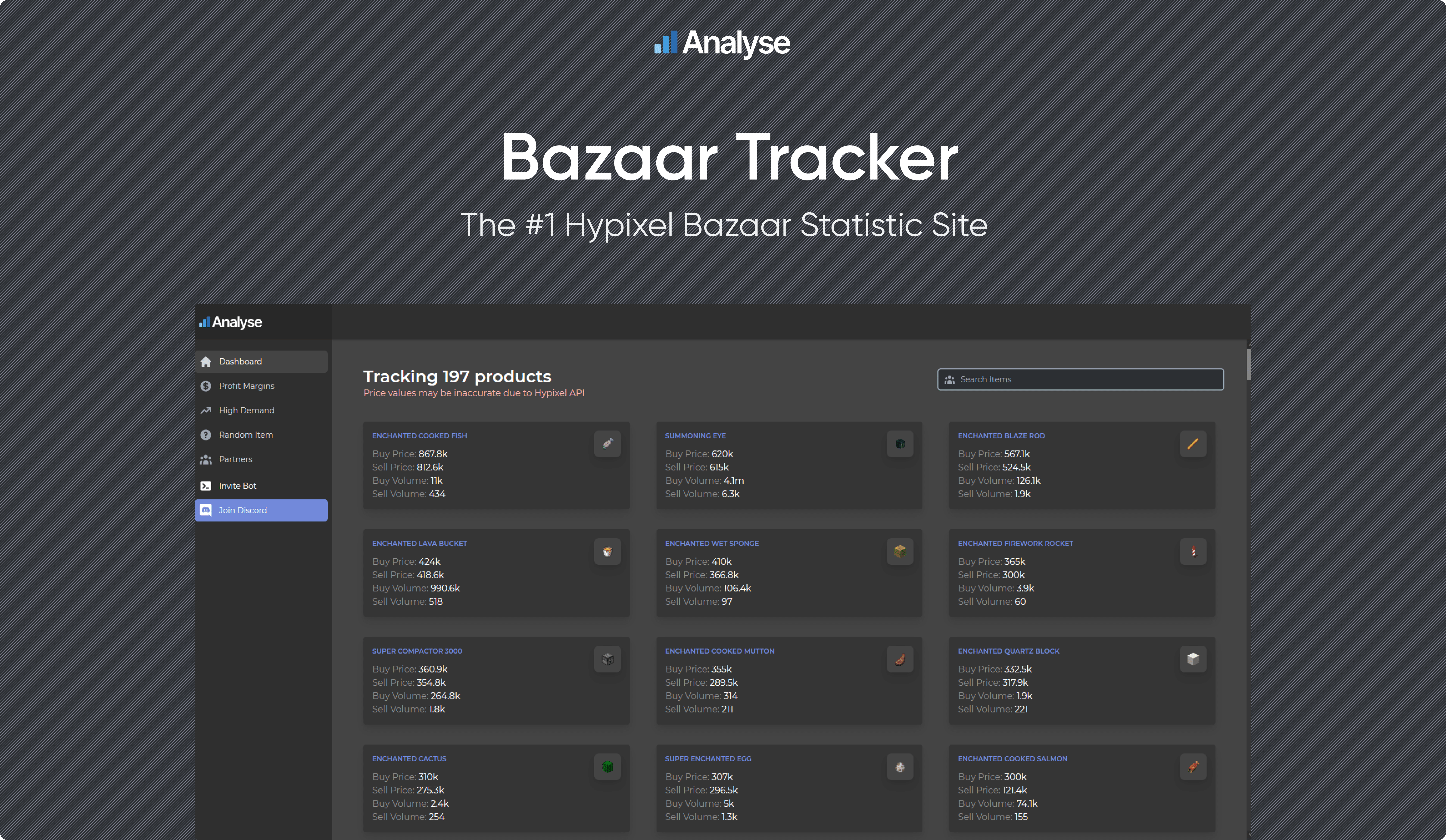 Bazaar Tracker: The #1 Hypixel Skyblock Tracker for Bazaar Flipping